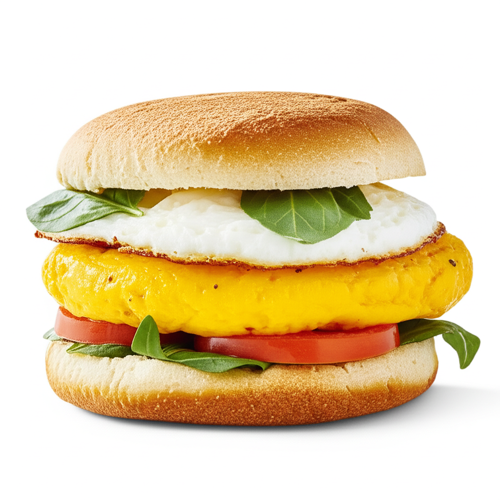 Egg Pesto Provolone On English Muffin