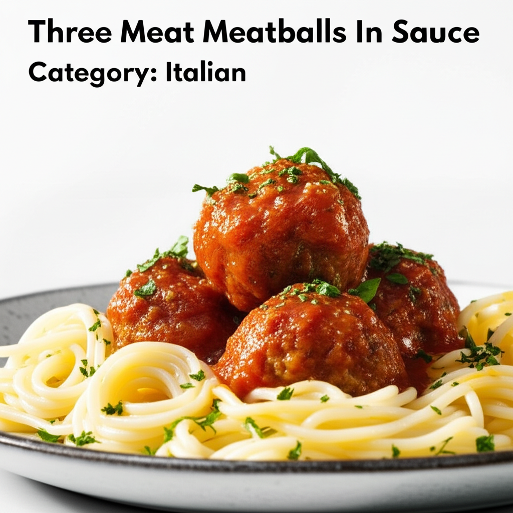 Three Meat Meatballs In Sauce