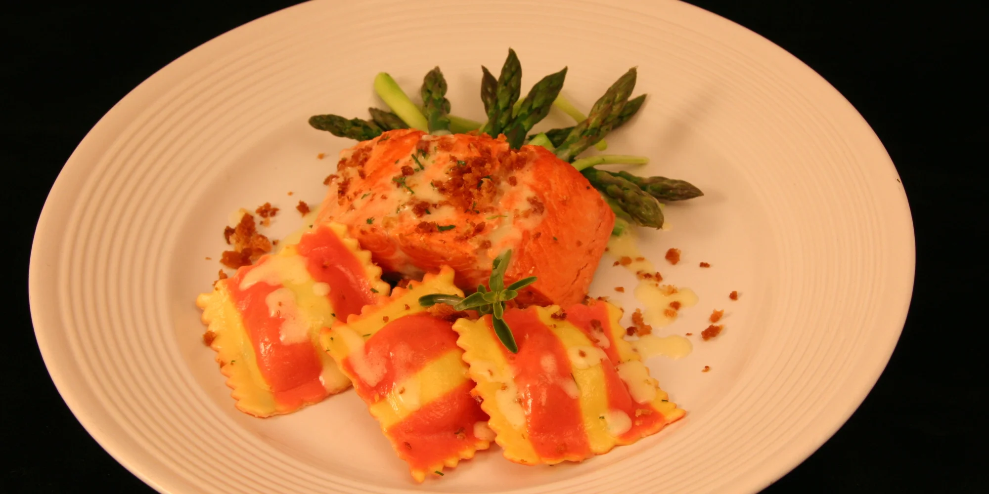 Striped Tomato Mascarpone Ravioli