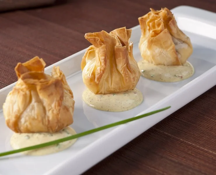 Brie With Pear And Almond Beggars Purse