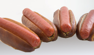 Mini Smoked Hot Dog On Pretzel Bun