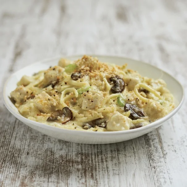 Escalloped Chicken And Noodles
