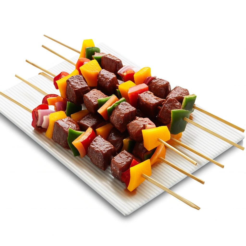 Mini Sriracha Beef And Mango Kabobs